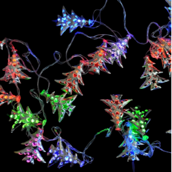 Метални , Светещи,  Коледни лампички с форма на Елхички