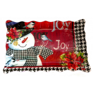 Стъклено, плато със Снежко , Коледна украса , Коледен подарък