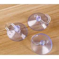 Вакумни закачалки, прозрачни, 4 см. пластмасова кука 