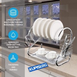 Елегантен сушилник за съдове на две нива 