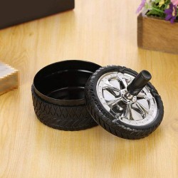 Противовятърен, метален пепелник с форма на гума