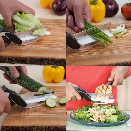 Ножица с нож и вградена дъска Clever Cutter