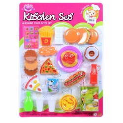 Детски комплект играчки за бързо хранене с торта