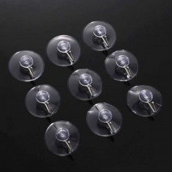 Вакумни закачалки, прозрачни, 4 см. метална кука 