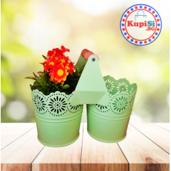 Двойна метална кашпа за цветя