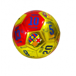 КОЖЕНА ФУТБОЛНА ТОПКА НА БАРСЕЛОНА С ПОДПИСИ НА ИГРАЧИТЕ