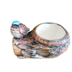 Керамична саксия пънче с птиче