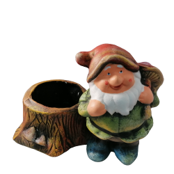 Керамична саксия пънче право с джудже