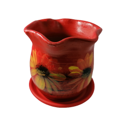 Керамична саксия червена