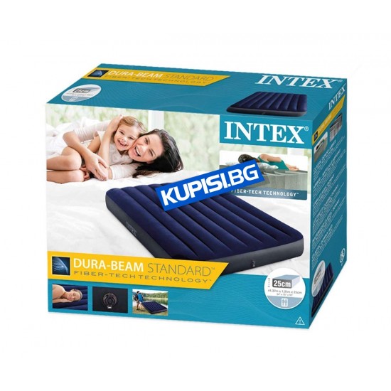 Надуваем дюшек / матрак INTEX Classic Downy, 137 х 191 х 25 см. 