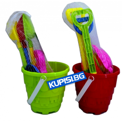 ПЛАЖНА ИГРАЧКА ОТ ПЛАСТМАСА, КОФИЧКА ЗА ПЯСЪК С АКСЕСОАРИ