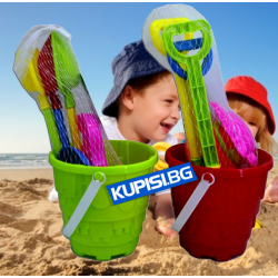 ПЛАЖНА ИГРАЧКА ОТ ПЛАСТМАСА, КОФИЧКА ЗА ПЯСЪК С АКСЕСОАРИ