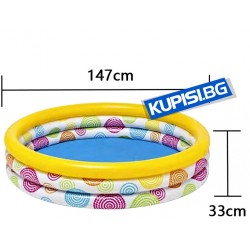 Надуваем басейн с 3 ринга – 147 x 33 см