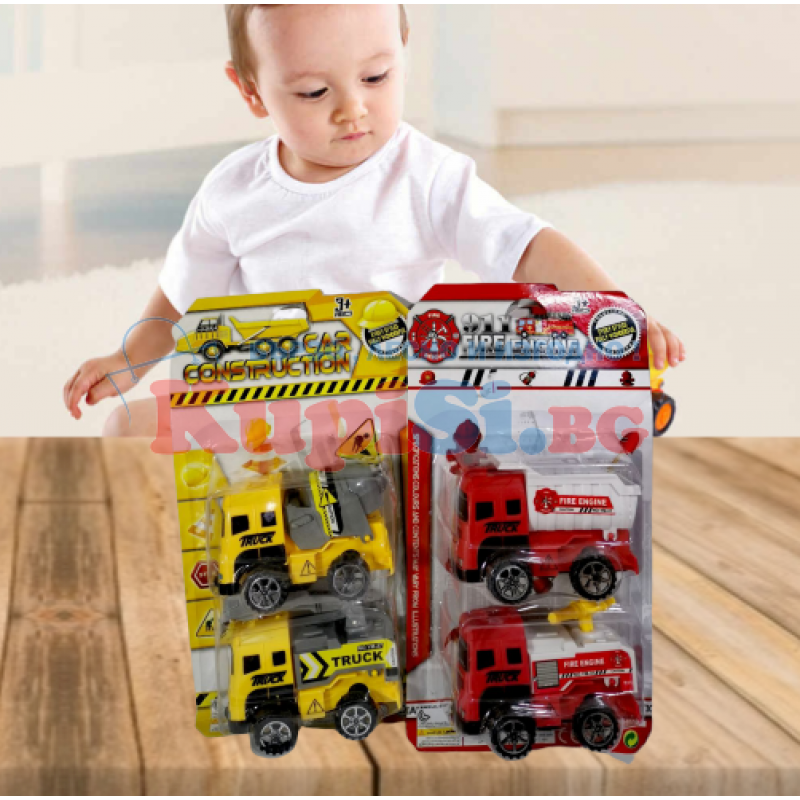 Малки детски пожарни и строителни камиони