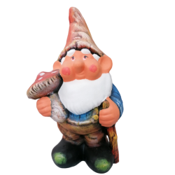 Керамична фигура джудже с гъба