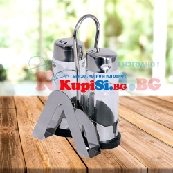 Комплект солници с поставка за салфетки