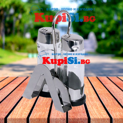 Комплект солници с поставка за салфетки