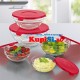 Комплект стъклени купи с капаци – 5 броя