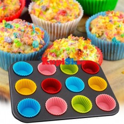 Метална форма за мъфини със силиконови формички
