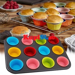 Метална форма за мъфини със силиконови формички