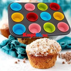 Метална форма за мъфини със силиконови формички