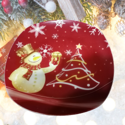 Порцеланова Коледна чиния Снежко