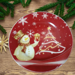 Коледна чиния порцелан снежко