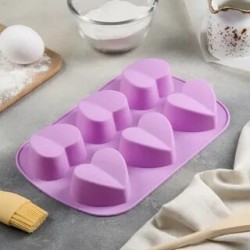 Силиконова форма за печене сърце огледално