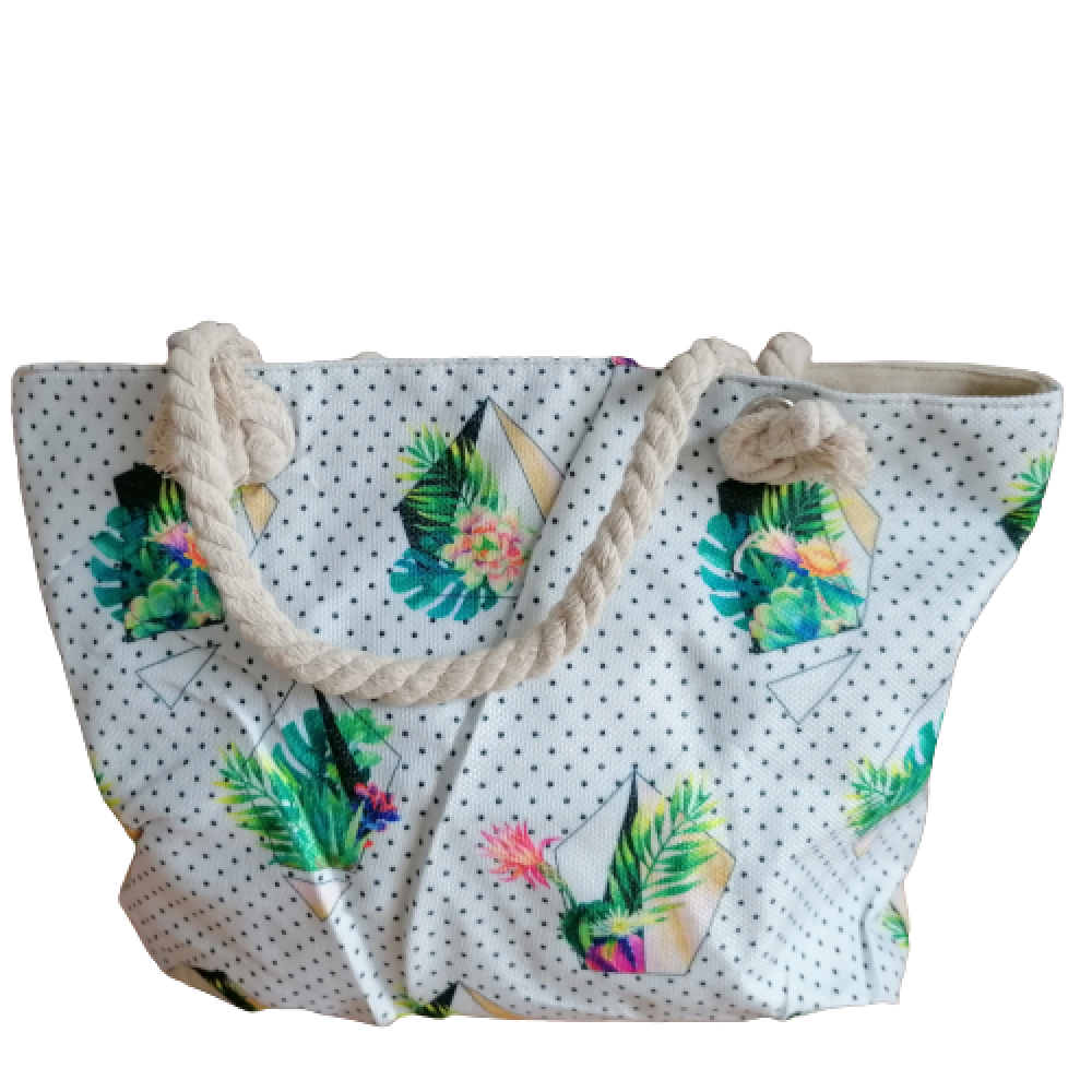 Чанта за плаж с дебели въжени дръжки