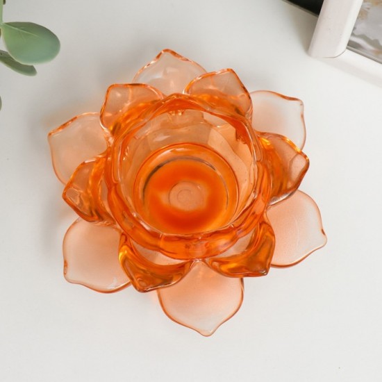 Свещник "Лотос"-  оранжев