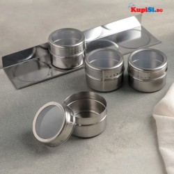 Комплект метални бурканчета за подправки с магнит