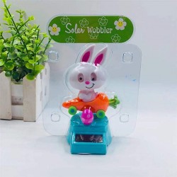 Соларна клатеща се фигурка - Зайче с морков
