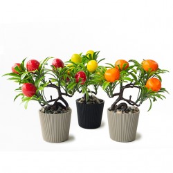 Изкуствено цвете в саксия с плодове 