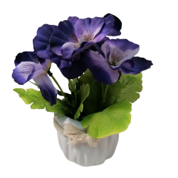 Керамична саксия ТЕМЕНУЖКА лилава