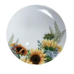 Керамична чиния основна със слънчогледи