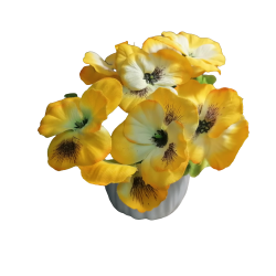 Керамична саксия ТЕМЕНУЖКА  жълта