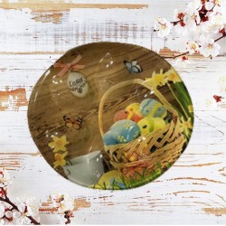 Стъклено Великденско плато за 6 яйца