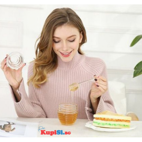 Буркан за мед с лъжица Буркан за мед с лъжица