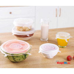 КОМПЛЕКТ 6 БРОЯ СИЛИКОНОВИ КАПАЦИ ЗА СЪДОВЕ