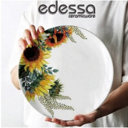 Керамична чиния основна със слънчогледи