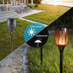 Соларна LED лампа тип факла имитираща огън