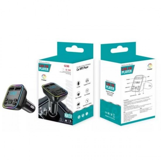 Автомобилен Bluetooth FM трансмитер 7 цвята Автомобилен Bluetooth FM трансмитер 7 цвята