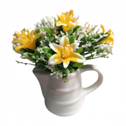 Изкуствено цвете в керамична кашпа