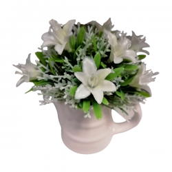 Изкуствено цвете в керамична кашпа