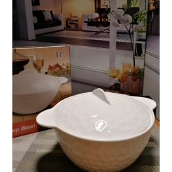 Порцеланова тенджера с капак-огнеупорна