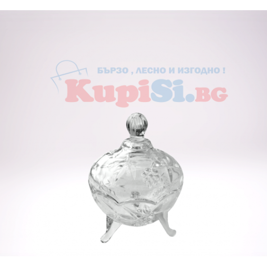 Стъклена захарница 