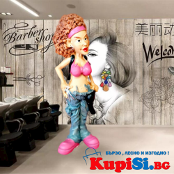 Красива керамична статуетка - професия Фризьорка