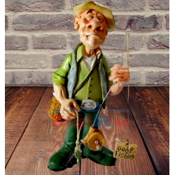 Красива керамична статуетка -  професия Рибар