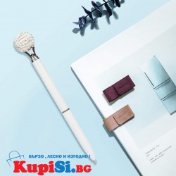 Стилна химикалка с въртяща се метална топка диамант