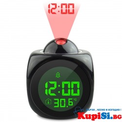 Часовник с проектор - LCD Дизайн , аларма , час , температура Часовник с проектор - LCD Дизайн , аларма , час , температура